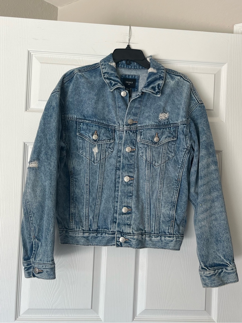 Forever 21 Distressed Denim Jacket